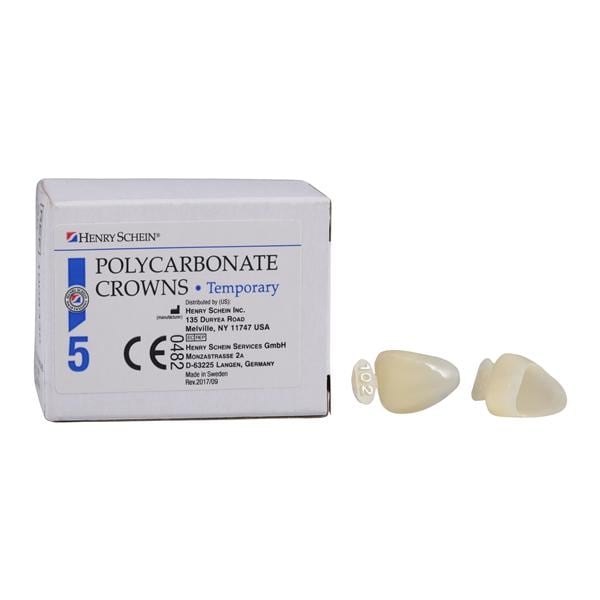 Polycarbonate Replacement Crowns Size 102 Upper Left Central Refill 5/Bx