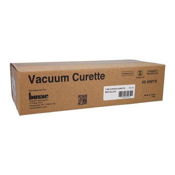 Uterine Vacuum Curette 7mm Plastic Sterile Disposable 25/Ca