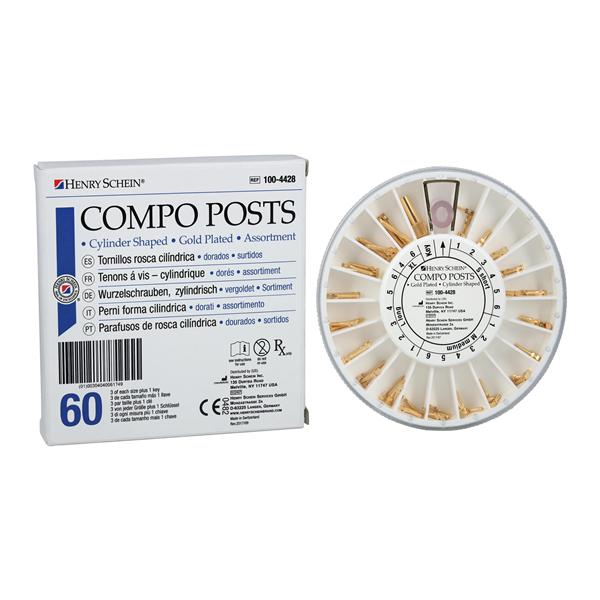 Compo-Post Screw Posts Gold Plated 60/Pk