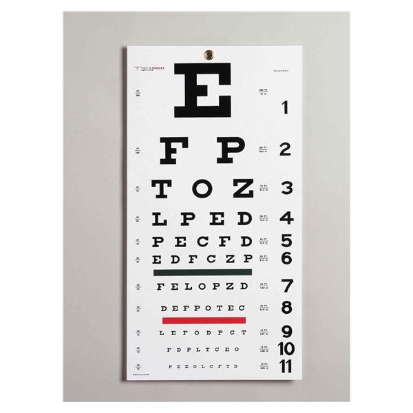 Snellen Vision Testing Chart 20' Distance Ea