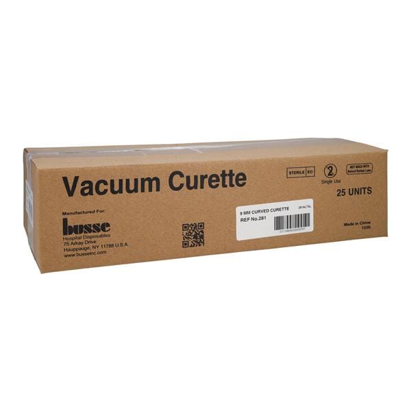 Uterine Vacuum Curette 9mm Plastic Sterile Disposable 25/Ca