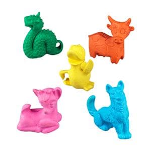 Erasers Animals Assorted Colors 50/Bx