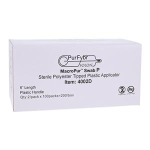 Purfybr Swab Applicator 6 in Serrated Plastic Shaft Sterile 200/Bx