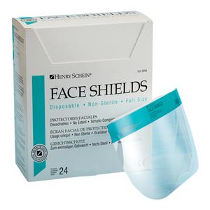 Protective Shield Pre-Assembled Clear / Blue Disposable 24/Bx