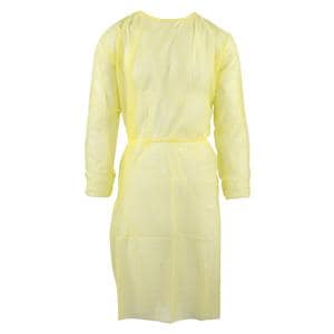 Isolation Gown Spunbonded Polypropylene Universal Yellow 50/Ca