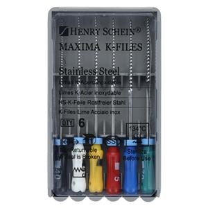 Maxima Hand K-File 31 mm Size 40-70 Stainless Steel Assorted 6/Bx