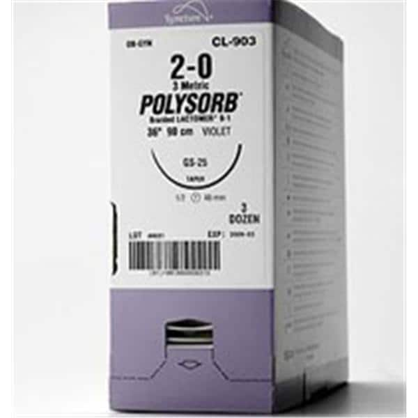 Polysorb Suture 4-0 18" Polyester Braid PC-11 Undyed 36/Ca