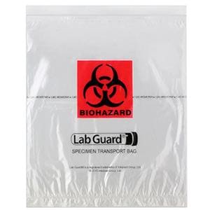 Transport Bag 12x13x4" Clear/Black/Red Zipper Closure LLDPE Film 1000/Ca