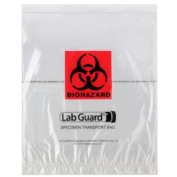 Transport Bag 12x13x4" Clear/Black/Red Zipper Closure LLDPE Film 1000/Ca