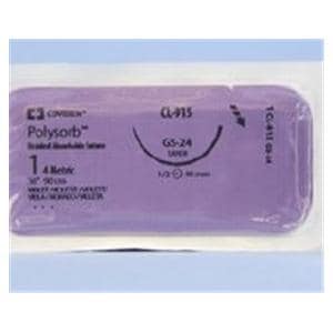 Polysorb Suture 0 36" Polyester Braid GS-24 Violet 36/Cr