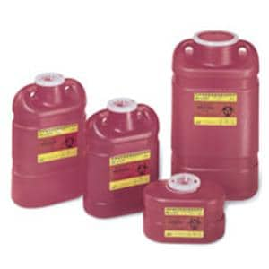 Sharps Container 1.4qt Red 7-3/4x3-3/4x3-3/4" Hinge Lid/Petals Plastic 36/Ca