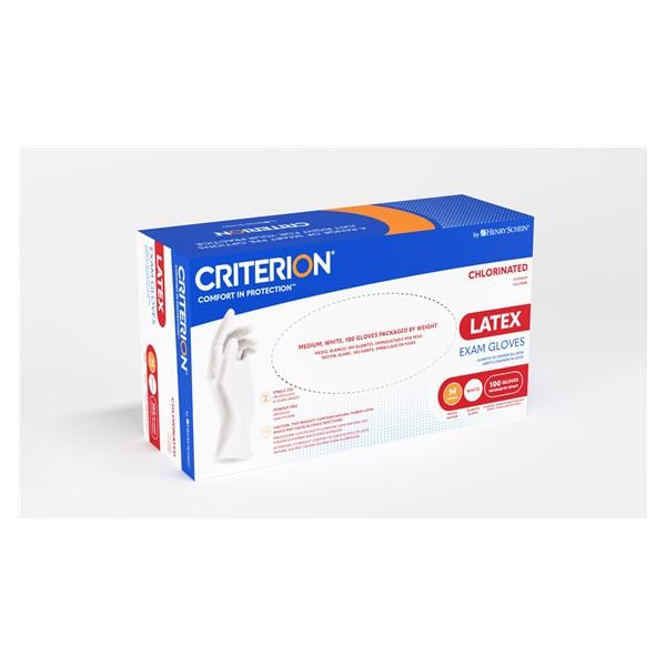 Criterion Latex Exam Gloves X-Small Standard White Non-Sterile