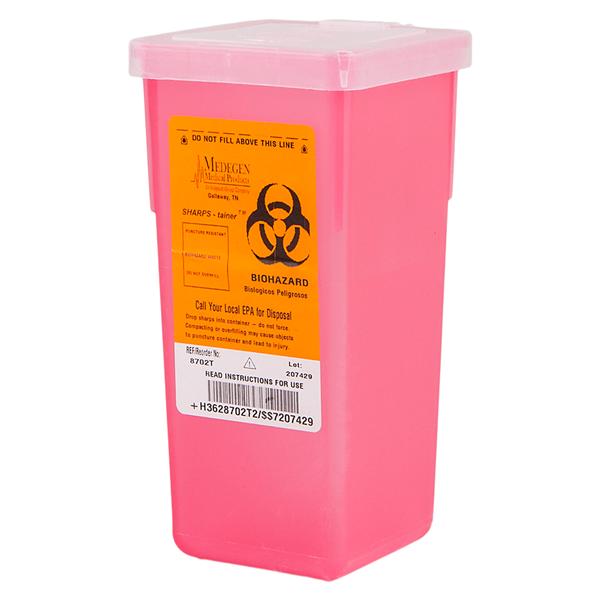 Sharps Container 1qt Translucent/Red/Black 3-1/2x7x3-1/2" Vrt Entr Plypro 72/Ca