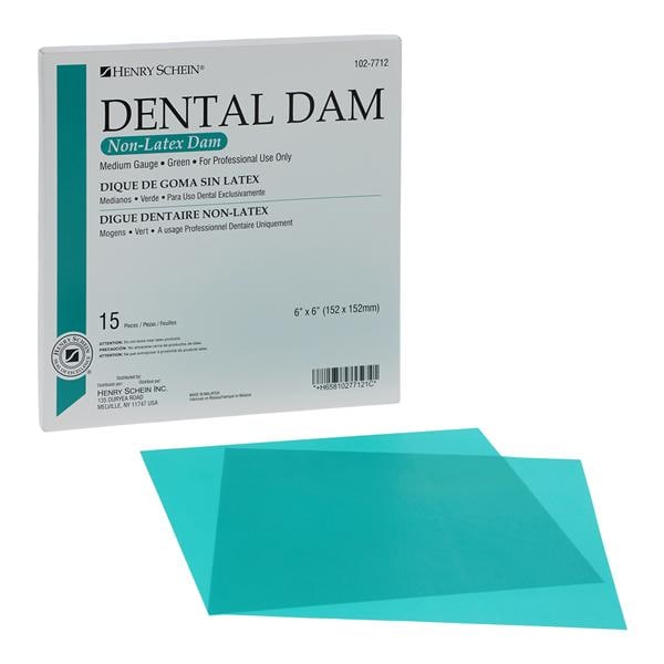 Latex-Free Rubber Dam 6 in x 6 in 15/Bx