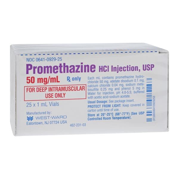 Promethazine HCl Injection 50mg/mL SDV 1mL 25x1ml