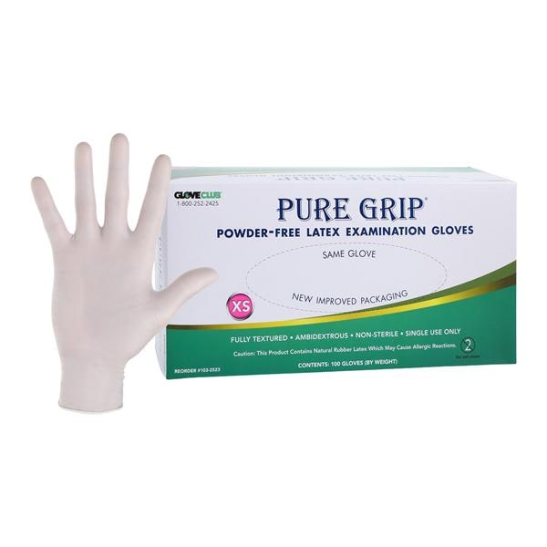 Pure Grip Latex Exam Gloves X-Small Non-Sterile, 20 BX/CA