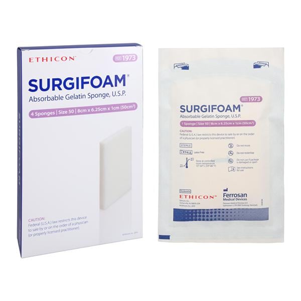 Surgifoam Hemostatic Gelatin Sponge 8cmx6.25cmx10mm