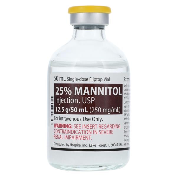 Mannitol Injection 25% 12.5gm/Vl SDV 50mL 25/Package