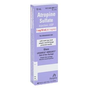 Atropine Sulfate Injection 0.1mg/mL Abboject Lifeshield Syringe 10mL 10/Package