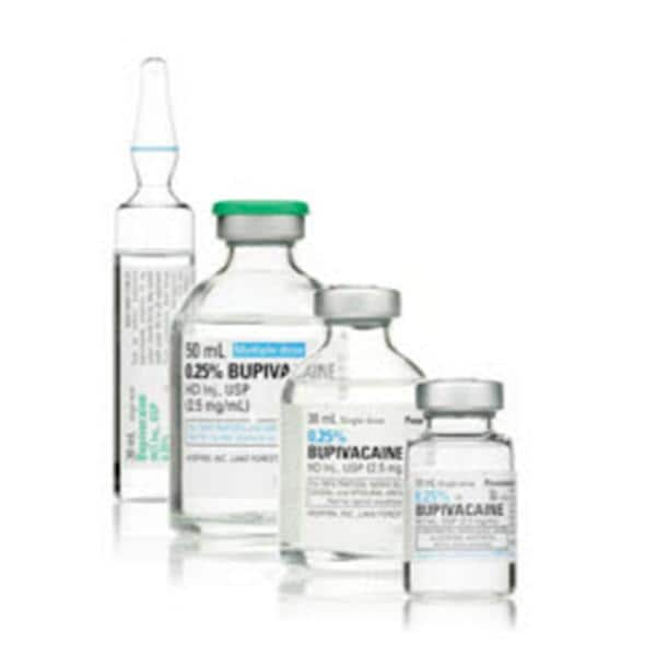 Bupivacaine HCl Injection 0.25% Preservative Free SDV 10mL 25/Package, 2 BX/CA