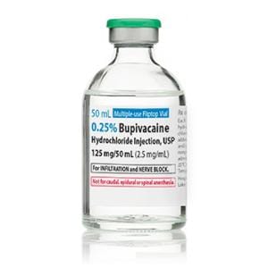 Bupivacaine HCl Injection 0.25% MDV 50mL 25/Package, 2 BX/CA