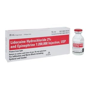 Lidocaine HCl Epinephrine Injection 2% 1:200,000 PF SDV 20mL 5/Package