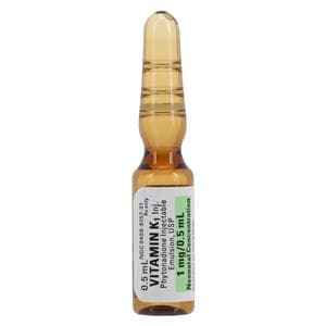 Vitamin K1 (Phytonadione) Injection 1mg/mL Ampule 0.5mL 25/Package, 16 BX/CA