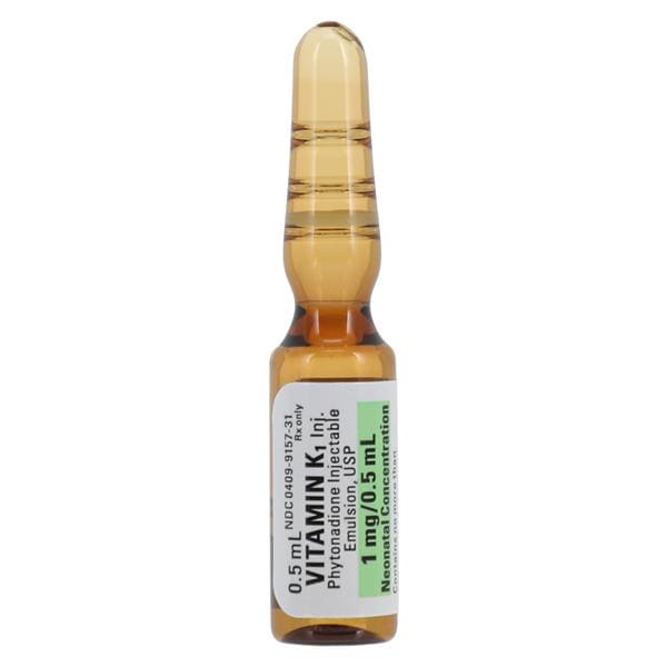 Vitamin K1 (Phytonadione) Injection 1mg/mL Ampule 0.5mL 25/Package, 16 BX/CA