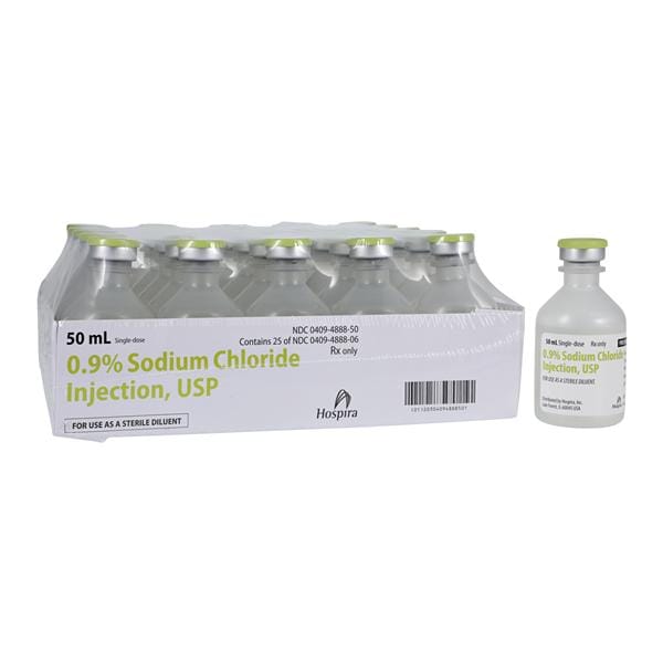 Sodium Chloride 0.9% Injection PF SDV 50mL 25/Package