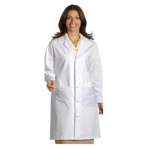 Lab Coat 3 Pockets Long Sleeves 39.5 in Large White Unisex Ea