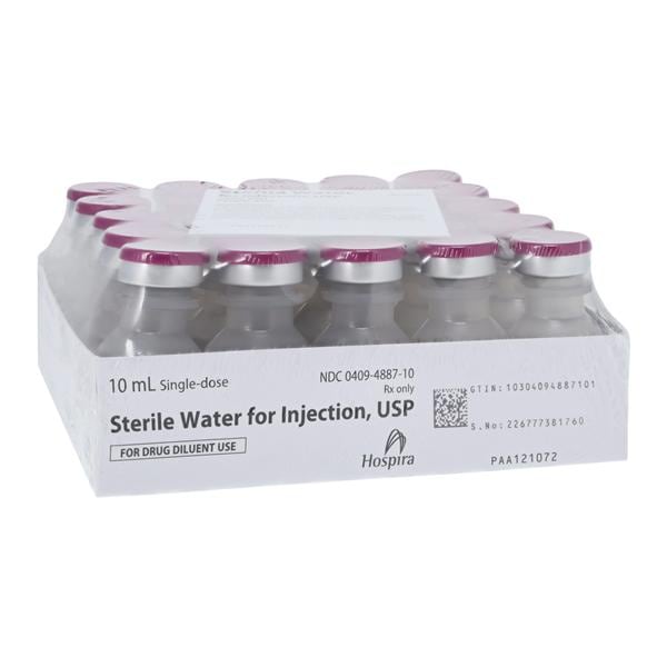 Water for Injection Injection PF SDV 10mL 25/Package, 16 BX/CA