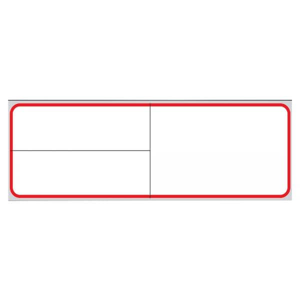 Label Thermal Coated White/Red Edge Border 1/Bx 1/Bx