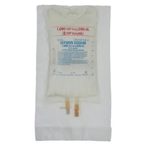 Heparin Sodium in 0.9% Sodium Chloride Injection 2U/mL Bag 500mL 18/Package