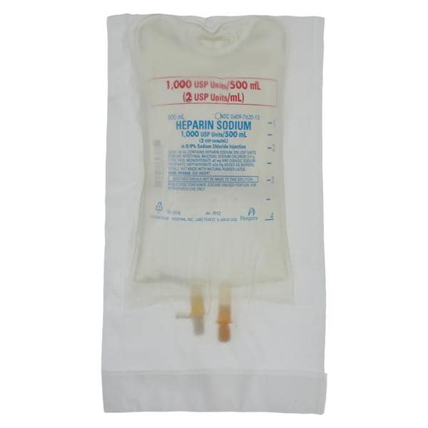 Heparin Sodium in 0.9% Sodium Chloride Injection 2U/mL Bag 500mL 18/Package