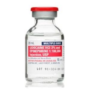 Lidocaine HCl Epinephrine Injection 2% 1:100,000 MDV 20mL 25/Package