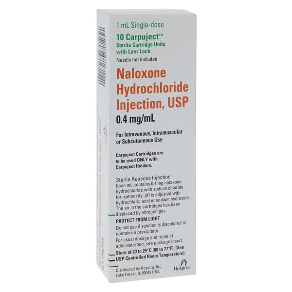 Naloxone HCl Injection 0.4mg/mL No Needle Carpuject 1mL 10/Package