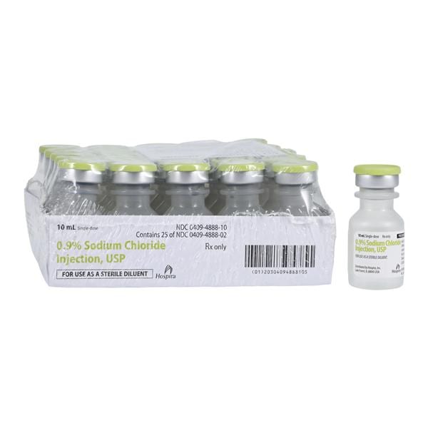 Sodium Chloride 0.9% Injection Preservative Free SDV 10mL 25/Package