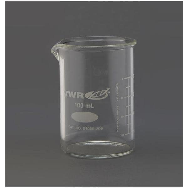 Graduated Beaker Glass Clear 100mL Ea