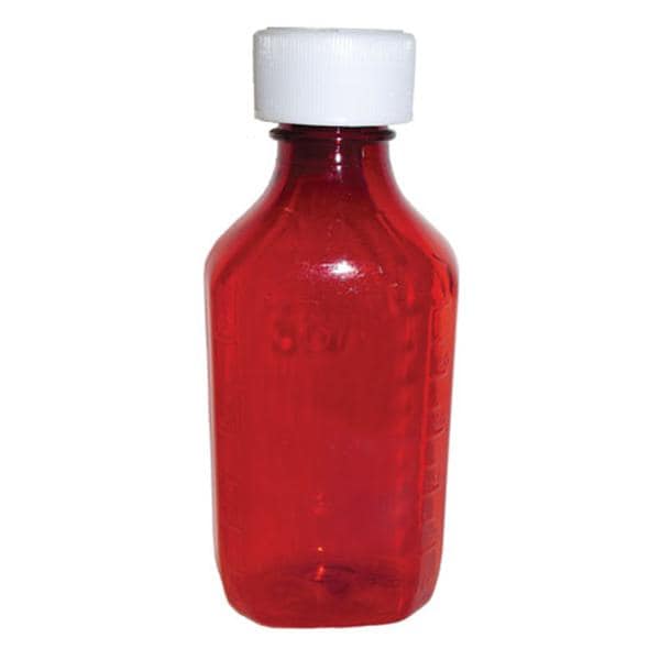 Syrup Bottle Plastic 2oz Amber Reusable Non-Sterile 100/Ca