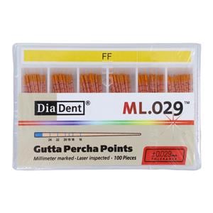 ML.029 Hand Rolled Gutta Percha Points Yellow 100/Bx