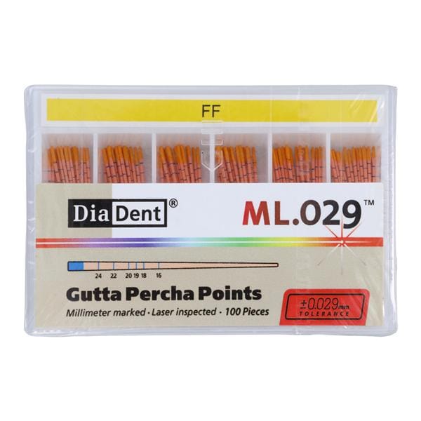 ML.029 Hand Rolled Gutta Percha Points Yellow 100/Bx