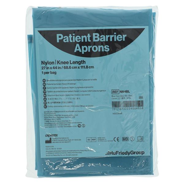 Patient Apron Adult Blue Disposable Ea