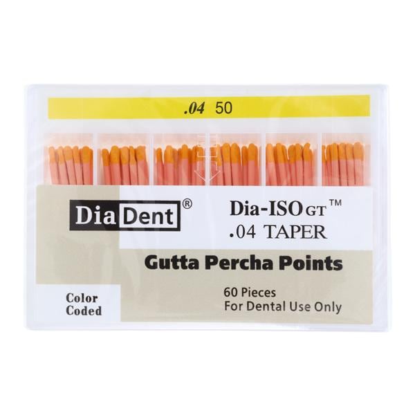 Dia-ISOGT Hand Rolled Gutta Percha Points Size 50 Yellow 60/Bx