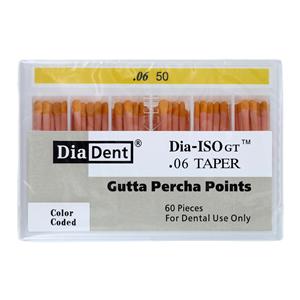 Dia-ISOGT Hand Rolled Gutta Percha Points Size 50 Yellow 60/Bx