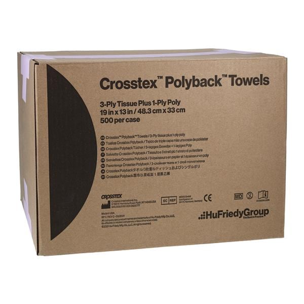 Polyback Patient Towel 3 Ply Tissue / Poly 13 in x 19 in Lav Disposable 500/Ca