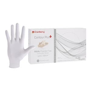 Contour Plus Nitrile Exam Gloves X-Small Pro White Non-Sterile