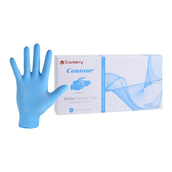 Contour Nitrile Exam Gloves X-Large Blue Non-Sterile, 10 BX/CA