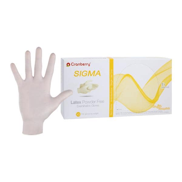 Sigma Latex Exam Gloves X-Small Natural Non-Sterile, 10 BX/CA