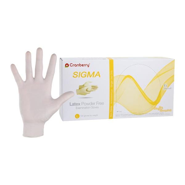 Sigma Latex Exam Gloves Large Natural Non-Sterile, 10 BX/CA