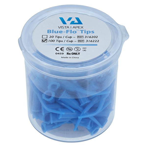 Blue-Flo Tips Blunt End Irrigating Tips 23 Gauge 100/Pk